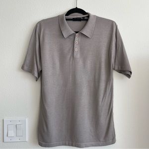 Vintage Angelo Khaki Bottom Silk Knitted Polo Shirt
